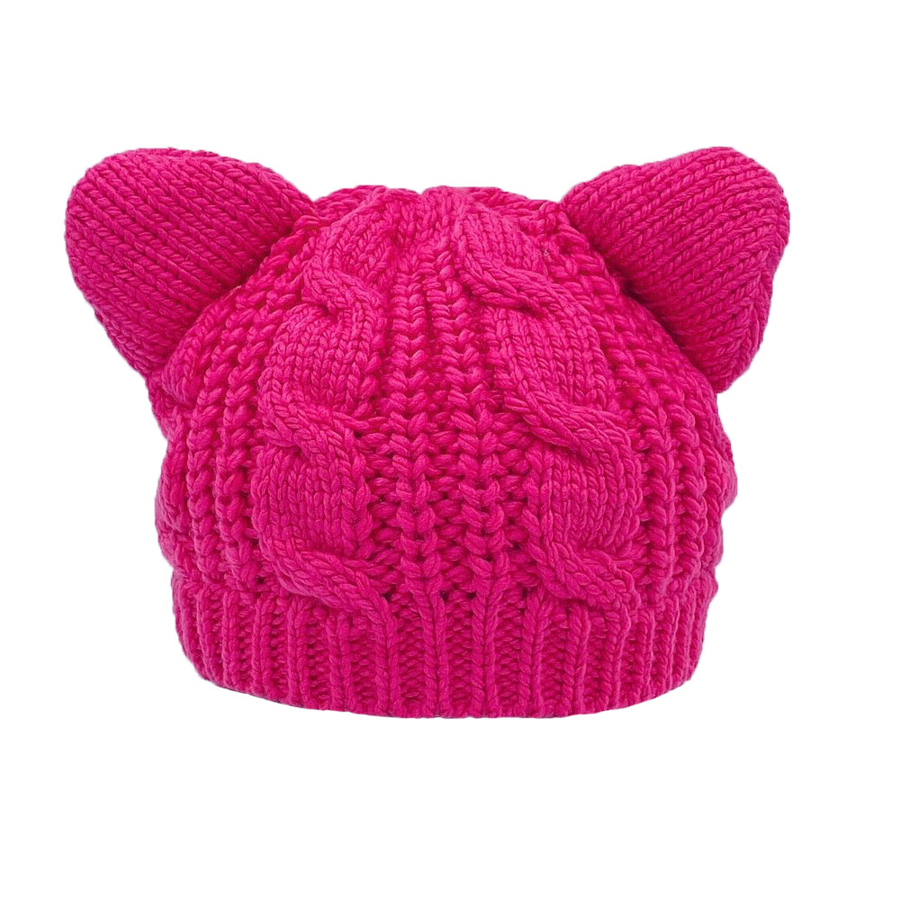 秋冬レディース かわいい ケーブル編みニットキャップ ねこ耳 猫 秋冬レディース かわいい ケーブル編みニットキャップ ねこ耳 猫