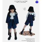 韓国風子供服　春秋新作　ベスト　シャツ　ショットパンツ　ジャケット　デニム　セットアップ　7#-15#