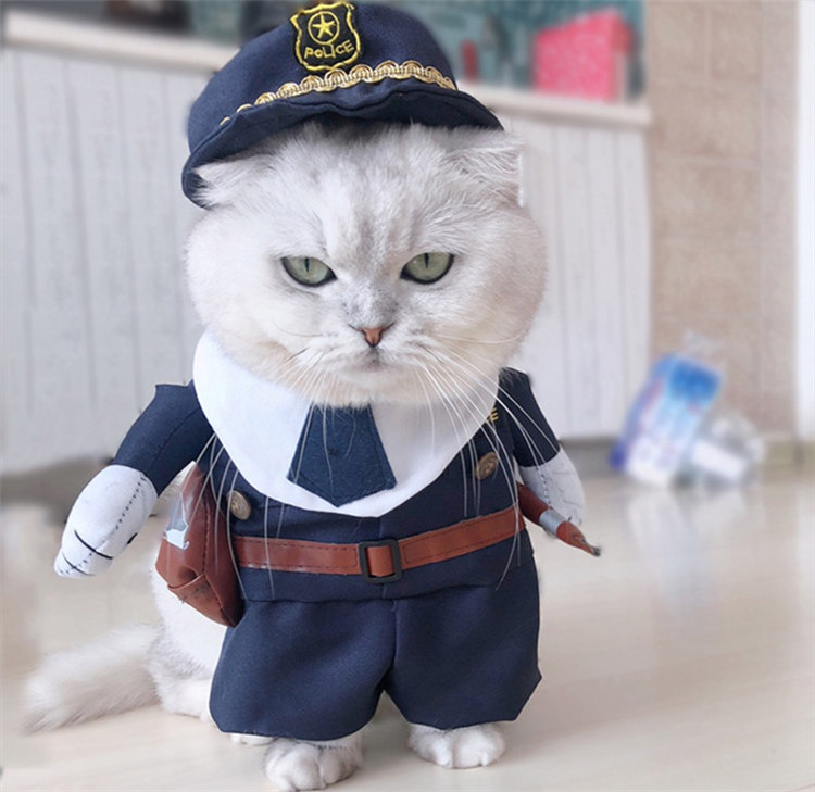 ペット服 二足歩行 コスプレ 犬の服 猫の服 警察官 医者 船員 看護婦