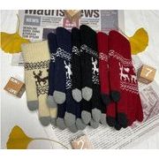 秋冬 クリスマス 韓国風ニット手袋  レディース手袋 厚手 ふわふわ冬用グローブ  裹起毛 ファッション6色