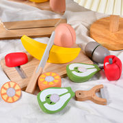 2022新作  おもちゃ  幼児童の知育  玩具ギフト  ままごと玩具  木製  台所の食べ物  パズル玩具。