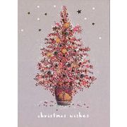 グリーティングカード クリスマス「赤と金のツリー」 メッセージカード