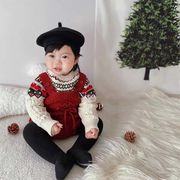 【クリスマス衣装★新年服】韓国風子供服 ベビー服 キッズ 女の子ニットサロペット