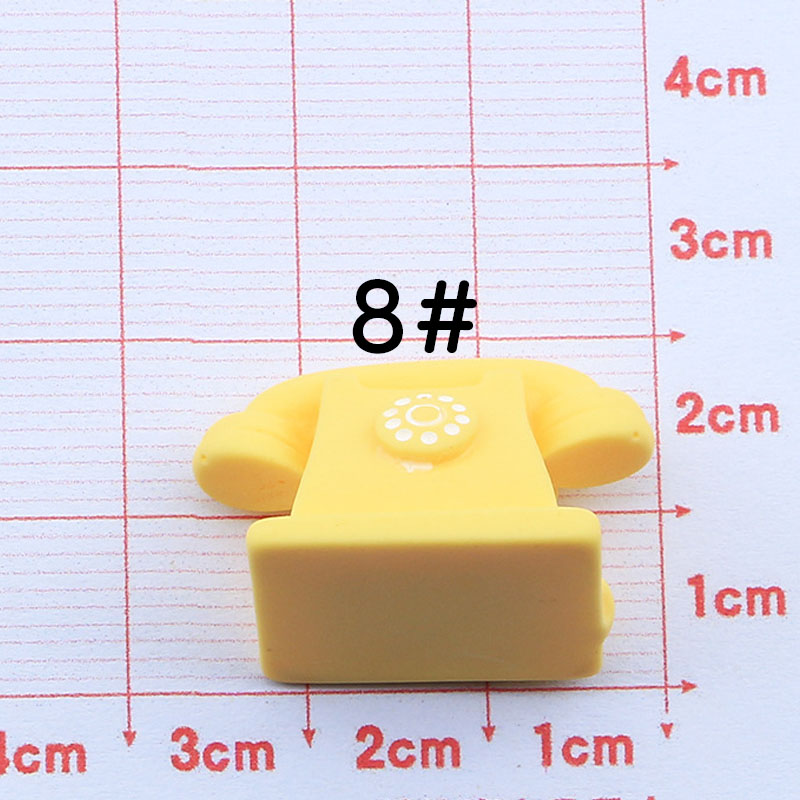 9色】カラフルな黒電話 樹脂パーツ デコパーツ DIYパーツ 手芸