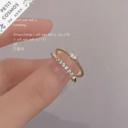 華奢ダイヤリング ハート 指輪 調整可能 14Kメッキ アレルギー対応 アクセサリー  上品 韓国風