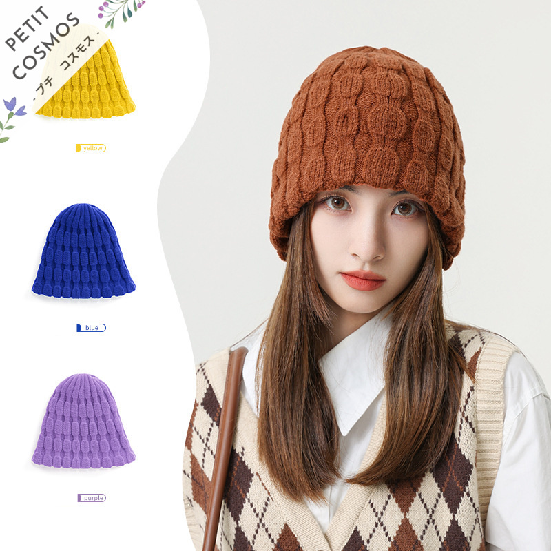 9色☆リバーシブルニット帽 帽子 ファッショングッズ レディース メンズ 秋冬 ふんわり 韓国風 暖かい
