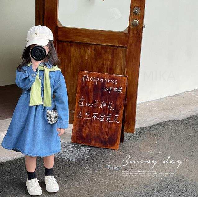 2023春夏新作 かわいい ストール ワンピース 韓国風子供服  ベビー服   スカート  デザイン感 スーツ