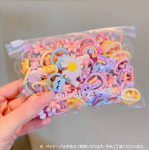 キッズ ヘアアクセサリー ヘアゴム 20こ入り セット アニマル フルーツ