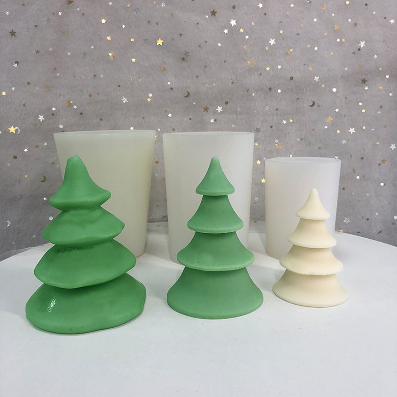 人気 石鹸ローソク アロマキャンドル レジン枠シリコンモールド クリスマスツリー 幾何学型 タワー