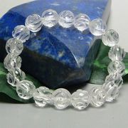 (パワーストーン)AA級水晶薔薇彫りブレスレット10mm