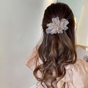 ヘアクリップ　ヘアアクセサリー　チュール　韓国風　髪飾り　ファッション　レディース