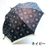 【晴雨兼用】【長傘】遮光率＆UVカット率97％以上！タイルモチーフ柄大判ジャンプ傘