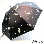 【晴雨兼用】【長傘】雨の日でも晴れの日でもいつでも使える水玉と猫柄大判ジャンプ傘