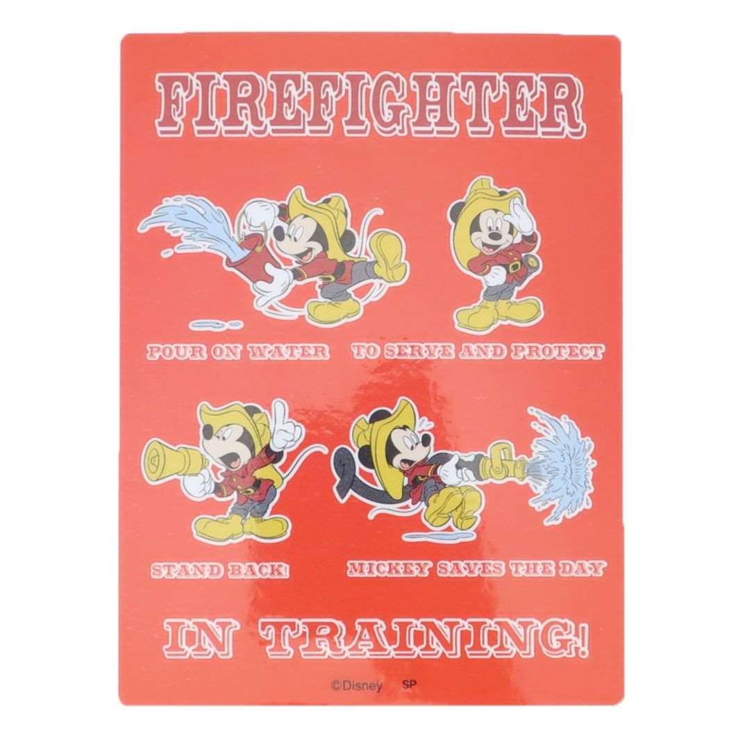 【ステッカー】ミッキーマウス ダイカットビニールステッカー 消防士