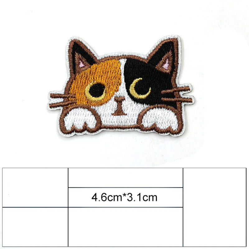 3種】針鼠 猫 犬 刺繍ワッペン アイロンワッペン アップリケ