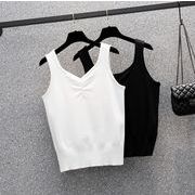 【大きいサイズL-4XL】ファッションタンクトップ♪ホワイト/ブラック2色展開◆