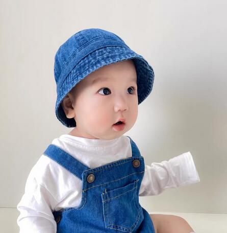 子供用帽子・3色・バケットハット・暖かく・デニム・日系帽・ファッション・
