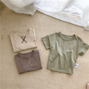 Tシャツ  夏  韓国子供服  男女兼用  ファッション  ラウンドネック  シンプル 半袖Tシャツ  トップス