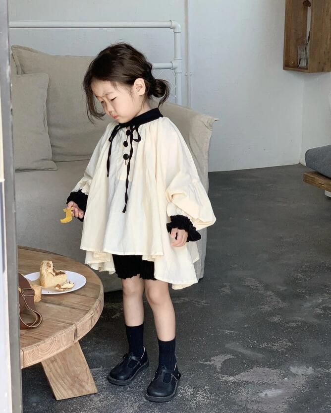 2023 春新作 シャツ 女の子 赤ちゃん リボン 上着 韓国 長袖  かわいい  トップス 子供服
