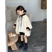 2023 春新作 シャツ 女の子 赤ちゃん リボン 上着 韓国 長袖  かわいい  トップス 子供服