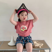 ★Girls★　子供Tシャツ　キャミソール　ピンク　韓国キッズファッション