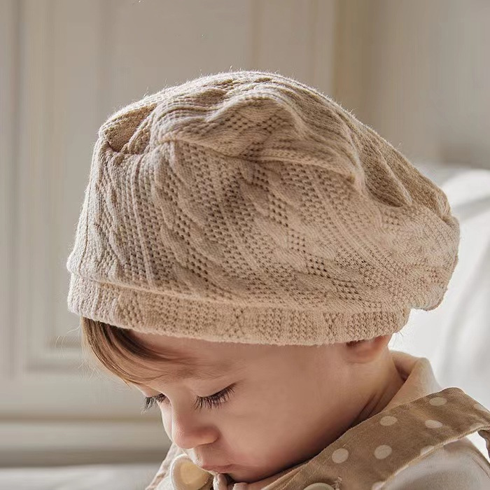 2023新作　ins　赤ちゃん　ベレー帽　ベビー帽　3色　ニット帽子　可愛い　森ガール　6ヶ月～4才