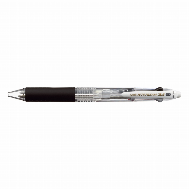 三菱鉛筆 なめらか油性ボールペン ジェットストリーム 多機能3＆1 0.7mm 透明 MSXE460007.T