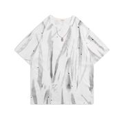 ユニセックス　メンズ　韓国風　短袖Tシャツ　カジュアル　大きいサイズ　ストリート系　渋谷風☆全2色