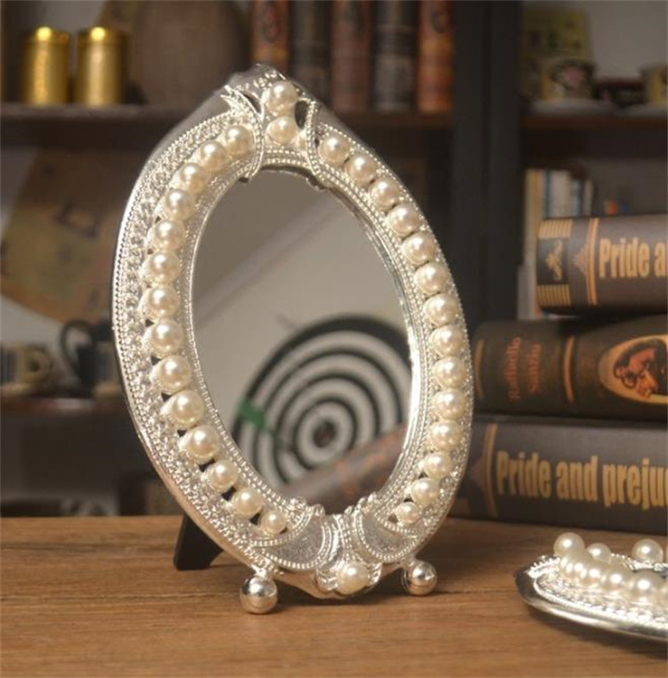 最新トレンド勢揃い  片面鏡 グルーミング鏡 西洋鏡 真珠 鏡 レース鏡 トレンド 洗練された