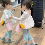 INS 2023夏人気  韓国風子供服 セットアップ  トップス ジーパン おしゃれ ベビー服 半袖  女の子