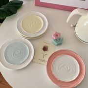 お皿   撮影道具    ins   朝食皿   韓国風   シンプル   手描き  食器   写真用