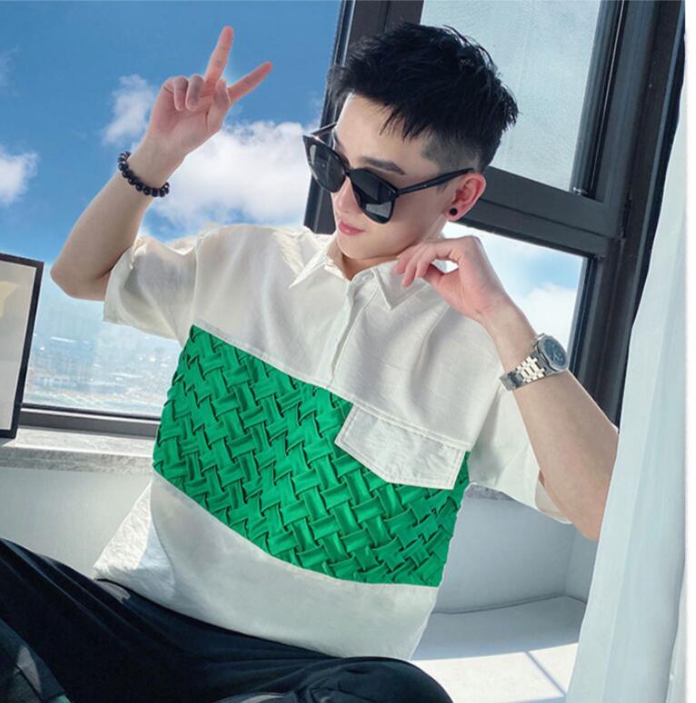 韓国風 レディース 半袖Tシャツ 新しい夏 気質 ファッションTシャツ グリーン 2XL Tシャツ