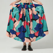 2023夏新作オーバーサイズ婦人服欧米レトロモダンゆったりカラーパズルデザインハーフスカート162