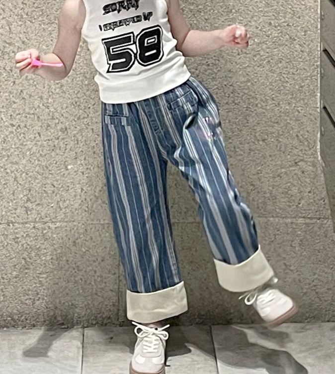 韓国子供服   じゅんしょく   2023夏新作   ズボン   子供服　 デニムズボン 90cm-140cm