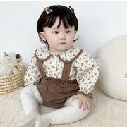 春秋     韓国風子供服    キッズ   ベビー服    シャツ+サロペット     セットアップ    66-90cm