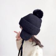 ins冬人気   韓国風   ニットハット  子供用    キッズ 帽子     暖かい  防寒  男女兼用   ふわふわ 7色