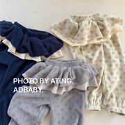 2025秋冬新作  韓国風子供服  キッズ服   ズボン 女の子  可愛い   カジュアル   ロングパンツ   3色