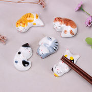 ins模型  撮影道具   雑貨   ミニチュア  陶器  インテリア置物   猫   箸立て  モデル   箸置き  3色