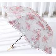 INS 折りたたみ傘  折り畳み  梅雨対応 UVカット  晴雨兼用日傘 レース   紫外線防止  4色