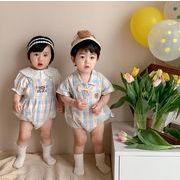 2023夏人気   韓国風子供服    ベビー服    キッズ   ロンパース   トップス+サロペット    女の子  男の子