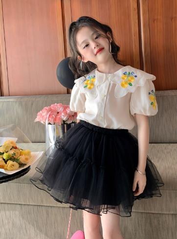 2023夏人気   韓国風子供服  キッズ   ベビー服  トップス+ショートスカート  シャツ   セットアップ