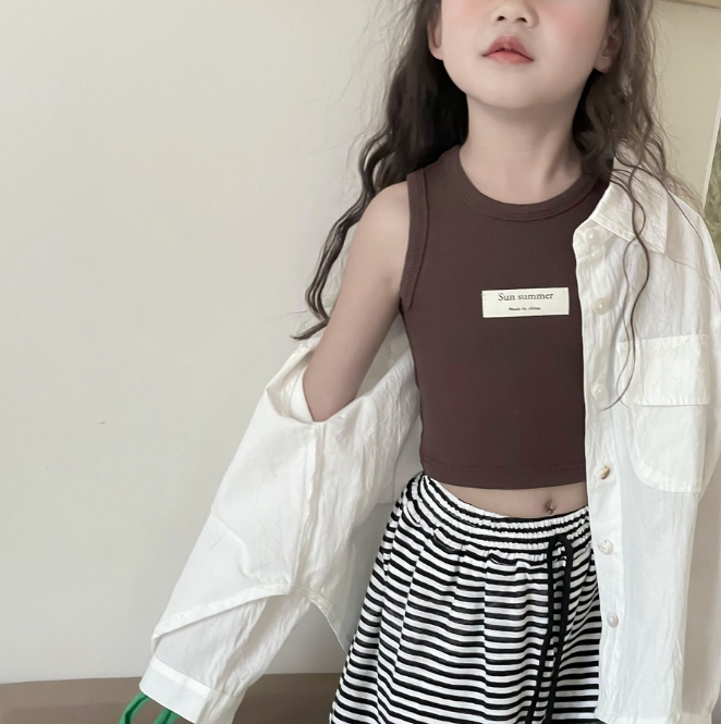 2024 韓国風子供服  トップス  ベビー服  ベスト  袖なし  チョッキ  男女兼用