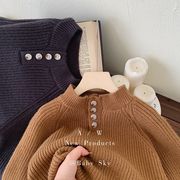 ins冬新作   韓国風子供服   キッズ    セーター   カジュアル   可愛い   長袖    暖かい  厚   2色