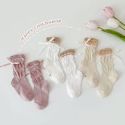 2025新作  秋冬   韓国風子供服  キッズ靴下   ins   リボン結び  ソックス 子供靴下