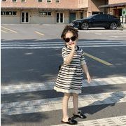 夏新作  人気   韓国風子供服   キッズ   ベビー服    ワンピース  トップス   プリンセス  ストライプ