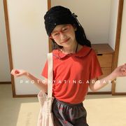 2025夏新作  韓国風子供服  キッズ服    かわいい   女の子  トップス   半袖   Tシャツ     2色