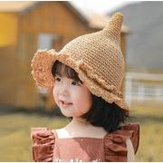 子供用帽子★キッズ女の子★日焼け防止★麦わら帽子★韓国風★2色