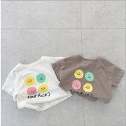 【2023夏新作】ins 韓国風子供服 ベビー服 キッズ 男女兼用 Tシャツ ベット笑顔