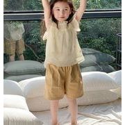 2023新作 韓国風子供服 トップス チョッキ着 キッズ ワンピース ファッション 半袖+パンツ 90-160CM