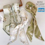 レディース ミニ 冷感 ストール スカーフ 紫外線防止 ヘアアクセサリー バッグチャーム 花柄 オシャレ